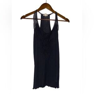 Denim & Supply Lace Semi Sheer‎ V-Neck Tank Top Women L Whimsigoth Grunge Punk